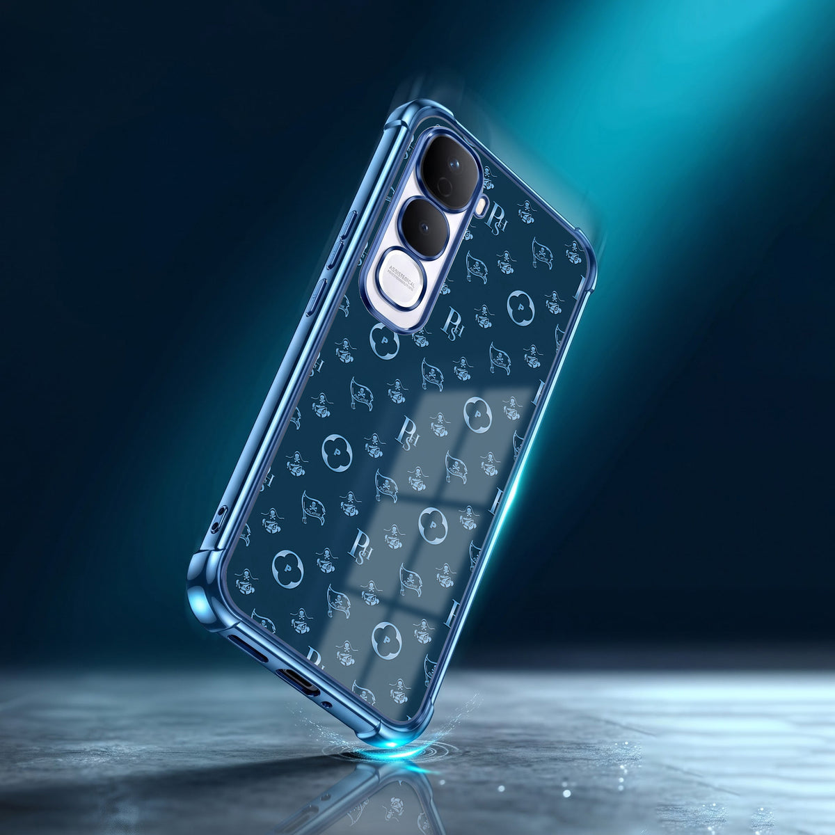 Vivo Y400 Pro 5G Luxury Monogram Blue Airbags Printed Back Case