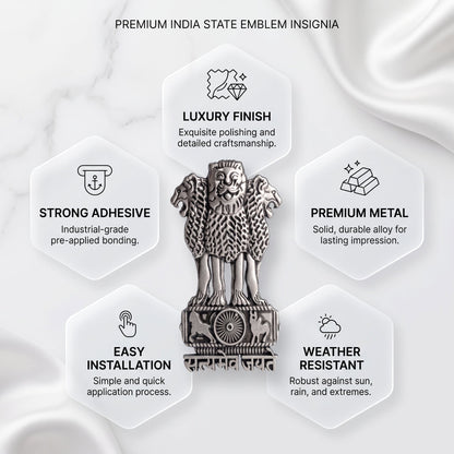 Motorola Edge 70 5G Compatible Satyamev Jayate 3D Metal Emblem Sticker