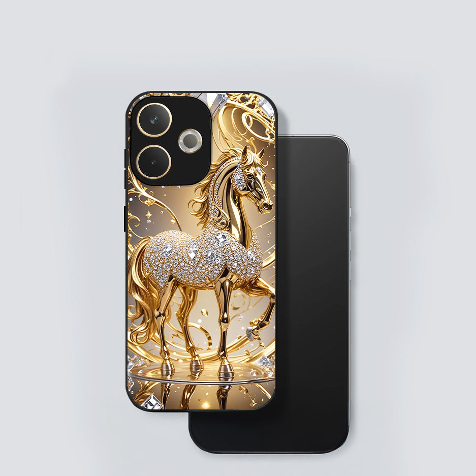 Oppo A5 Pro 5G Luxury Horse Texture Acrylic Glass Back Case