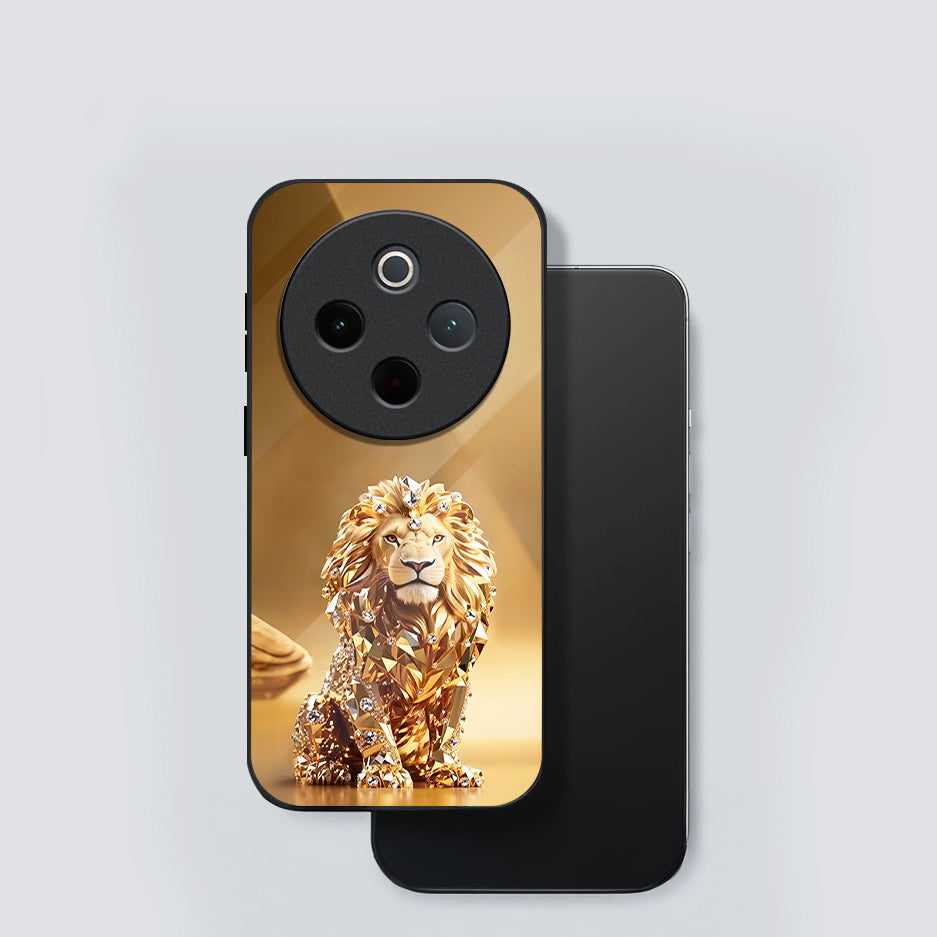 Vivo T4 5G Luxury Lion Acrylic Glass Back Case