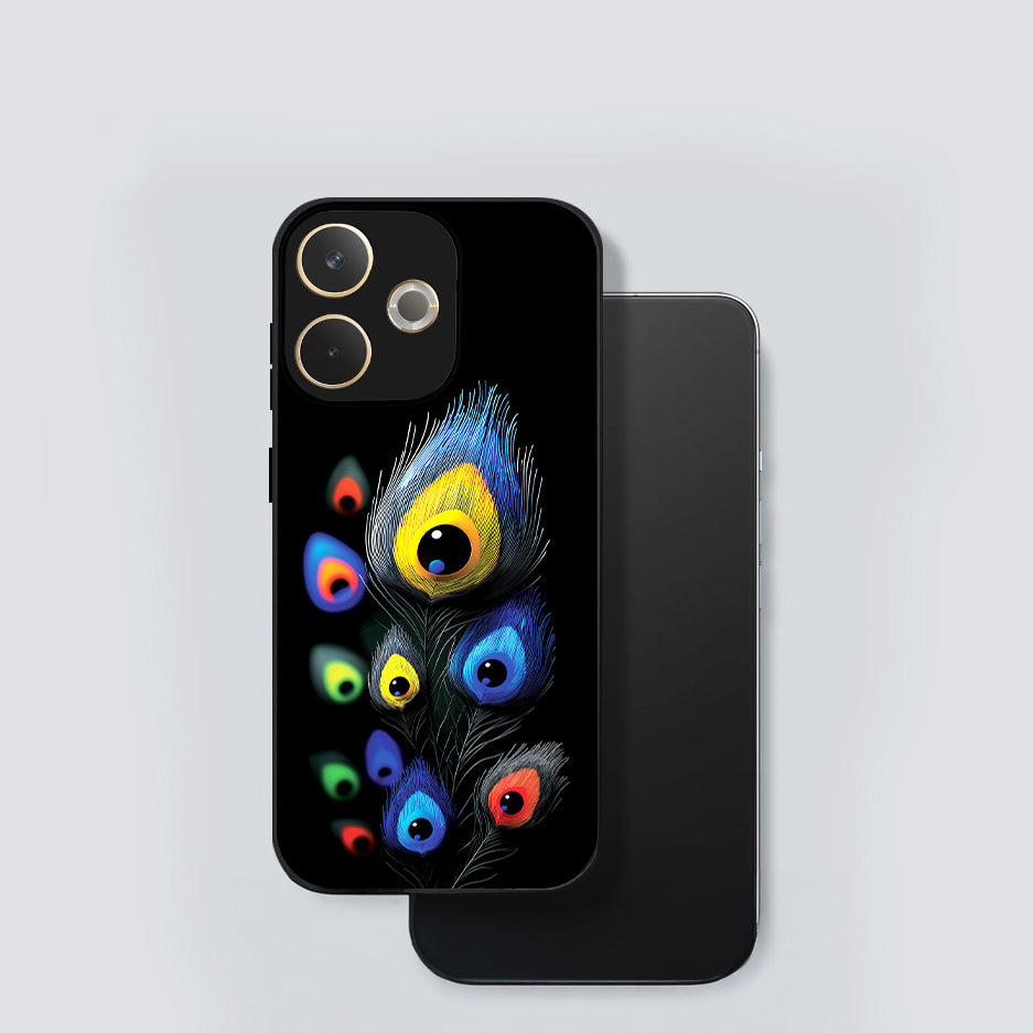 Oppo A5 Pro 5G Premium Peacock Feather Acrylic Glass Back Case