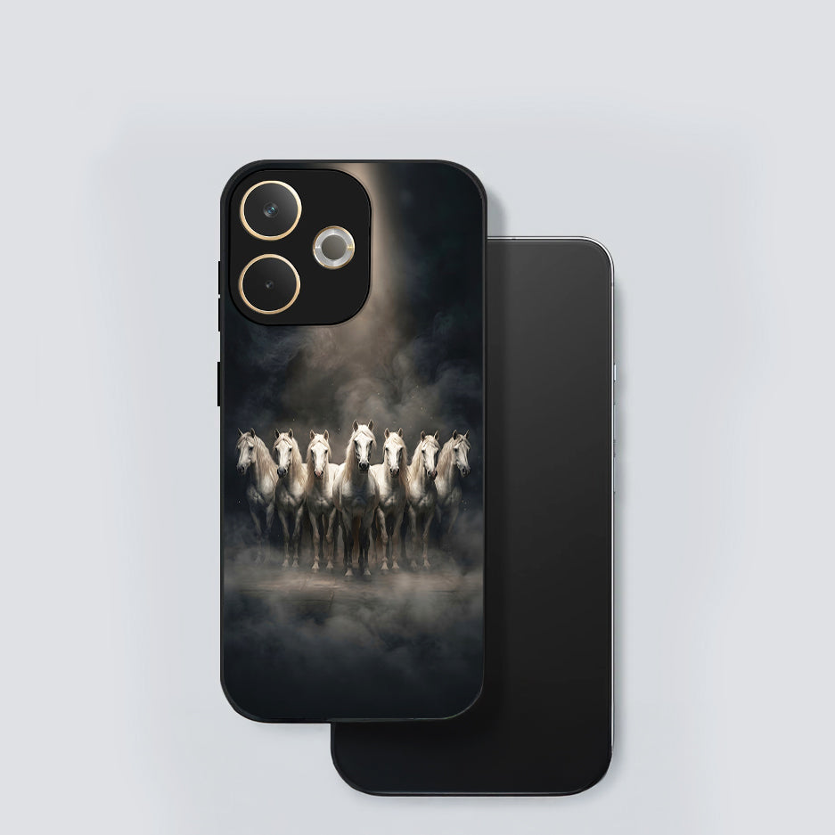 Oppo A5 Pro 5G Running Horses Acrylic Glass Back Case