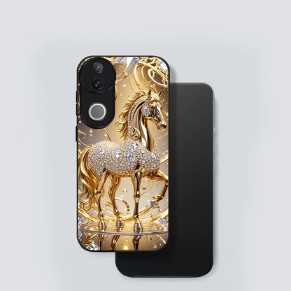 Vivo V50 5G Luxury Horse Texture Acrylic Glass Back Case