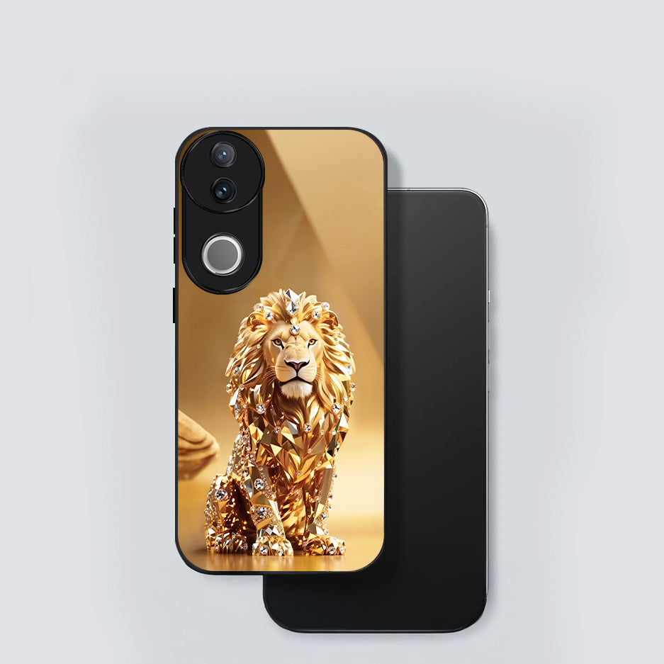 Vivo V50 5G Luxury Lion Acrylic Glass Back Case