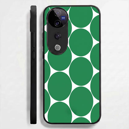 Vivo V40 Pro 5G Aesthetic White & Green Bubble Pattern Acrylic Back Cover