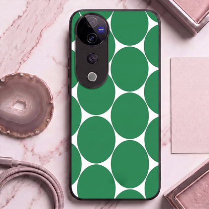 Vivo V40 Pro 5G Aesthetic White & Green Bubble Pattern Acrylic Back Cover