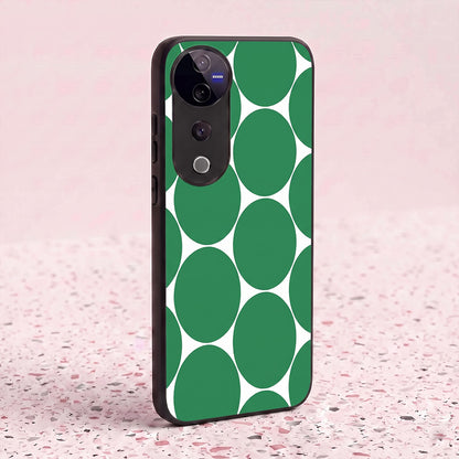 Vivo V40 Pro 5G Aesthetic White & Green Bubble Pattern Acrylic Back Cover