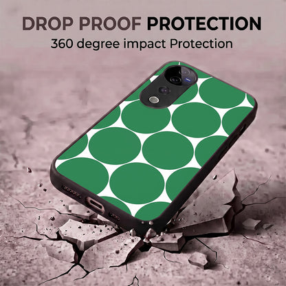 Vivo V40 Pro 5G Aesthetic White & Green Bubble Pattern Acrylic Back Cover