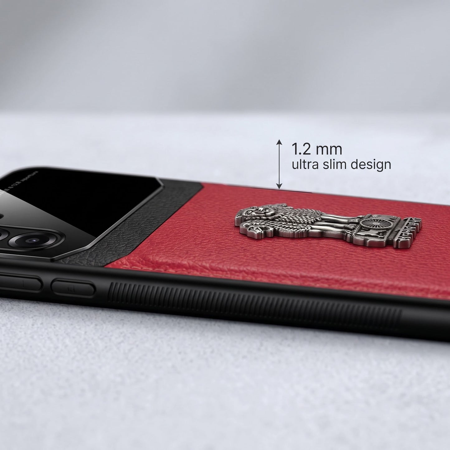 Samsung Galaxy A26 5G Satyamev Jayate 3D Metal Leather Back Case