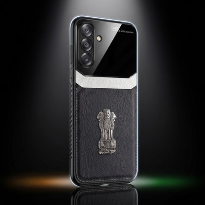 Samsung Galaxy A26 5G Satyamev Jayate 3D Metal Leather Back Case