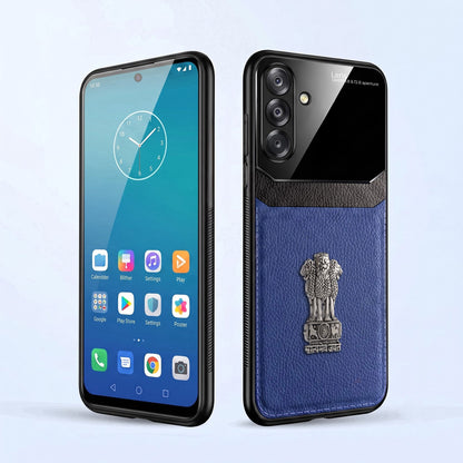 Samsung Galaxy A26 5G Satyamev Jayate 3D Metal Leather Back Case