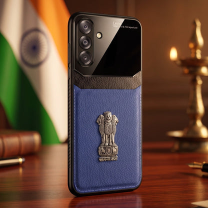 Samsung Galaxy A26 5G Satyamev Jayate 3D Metal Leather Back Case