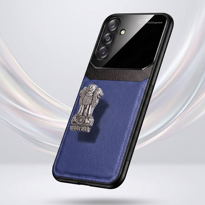 Samsung Galaxy A26 5G Satyamev Jayate 3D Metal Leather Back Case