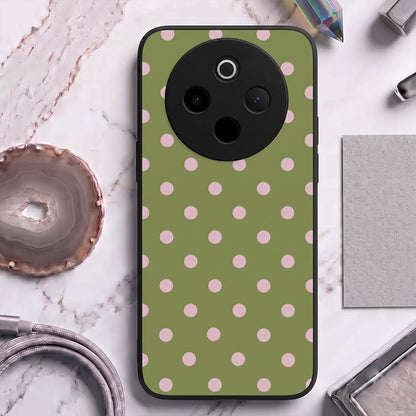 Vivo T4 5G Elegant Olive Green Pink Polka Dot Acrylic Back Cover