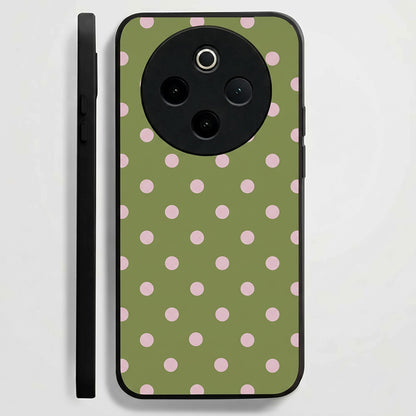 Vivo T4 5G Elegant Olive Green Pink Polka Dot Acrylic Back Cover