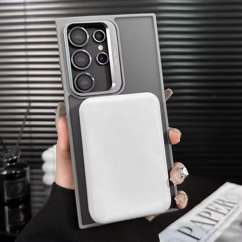 Samsung Galaxy S23 Ultra/S24 Ultra 5G New Frosted Matte Magnetic Metal Kickstand Shockproof  Phone Case Cover