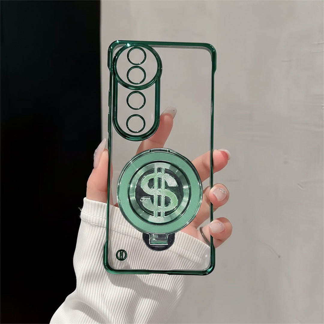 Vivo V40 Pro 5G Phone case with dollar sign design held by a hand against a neutral background
