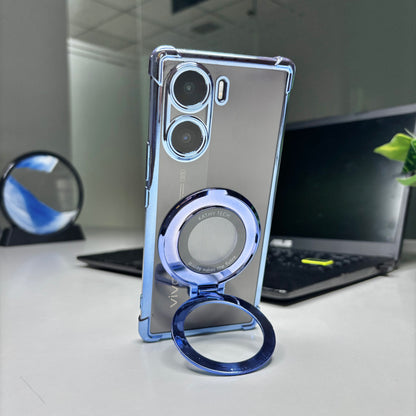 Vivo V29e 5G Original Luxury Magnifier Ring Stand Shockproof Airbags Corner Case