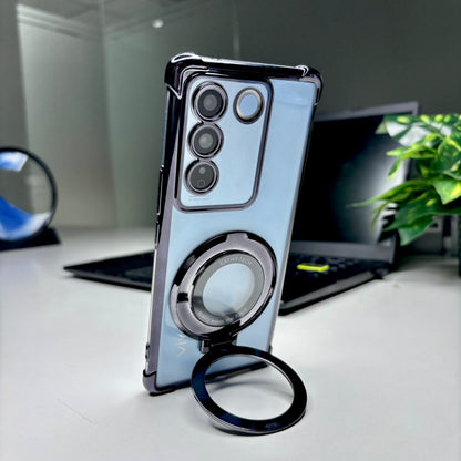 Vivo Y200 5G Original Luxury Magnifier Ring Stand Shockproof Airbags Corner Case