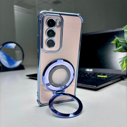 Oppo Reno 12 5G Original Luxury Magnifier Ring Stand Shockproof Airbags Corner Case
