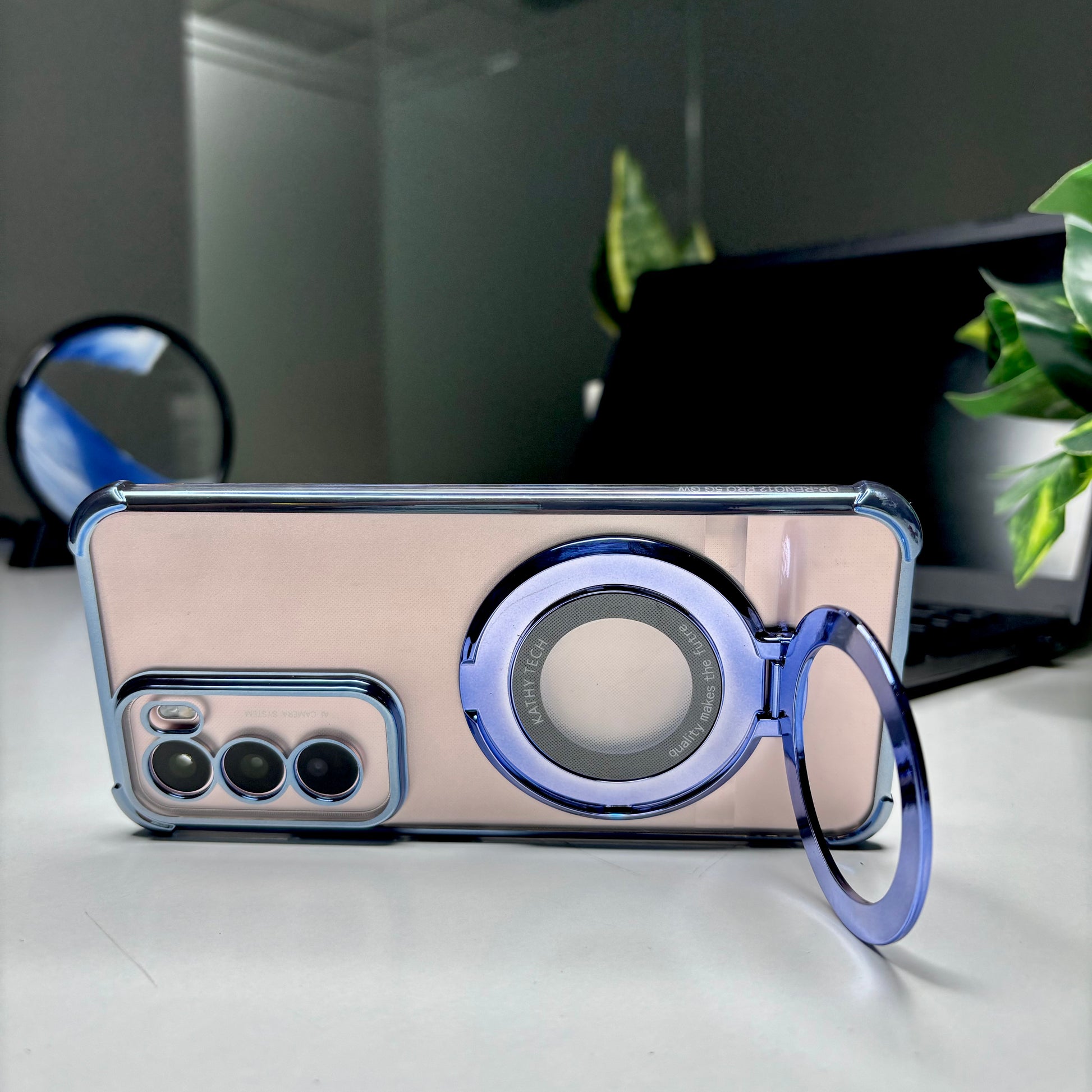 Oppo Reno12 Pro 5G Magnifier Ring Stand Case