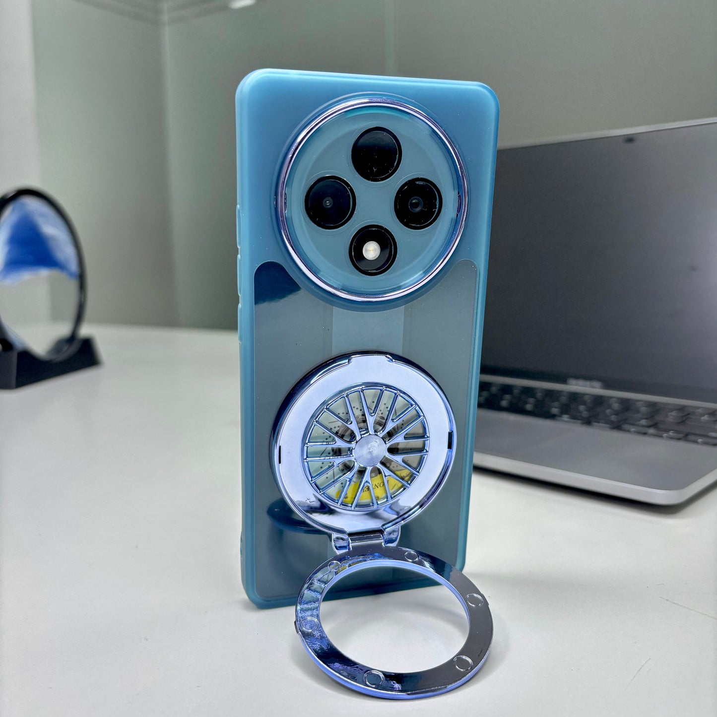 Oppo F27 Pro+ 5G Luxury Metal Camera Ring Protective Stress Buster Wheel 2.0 Back Cover