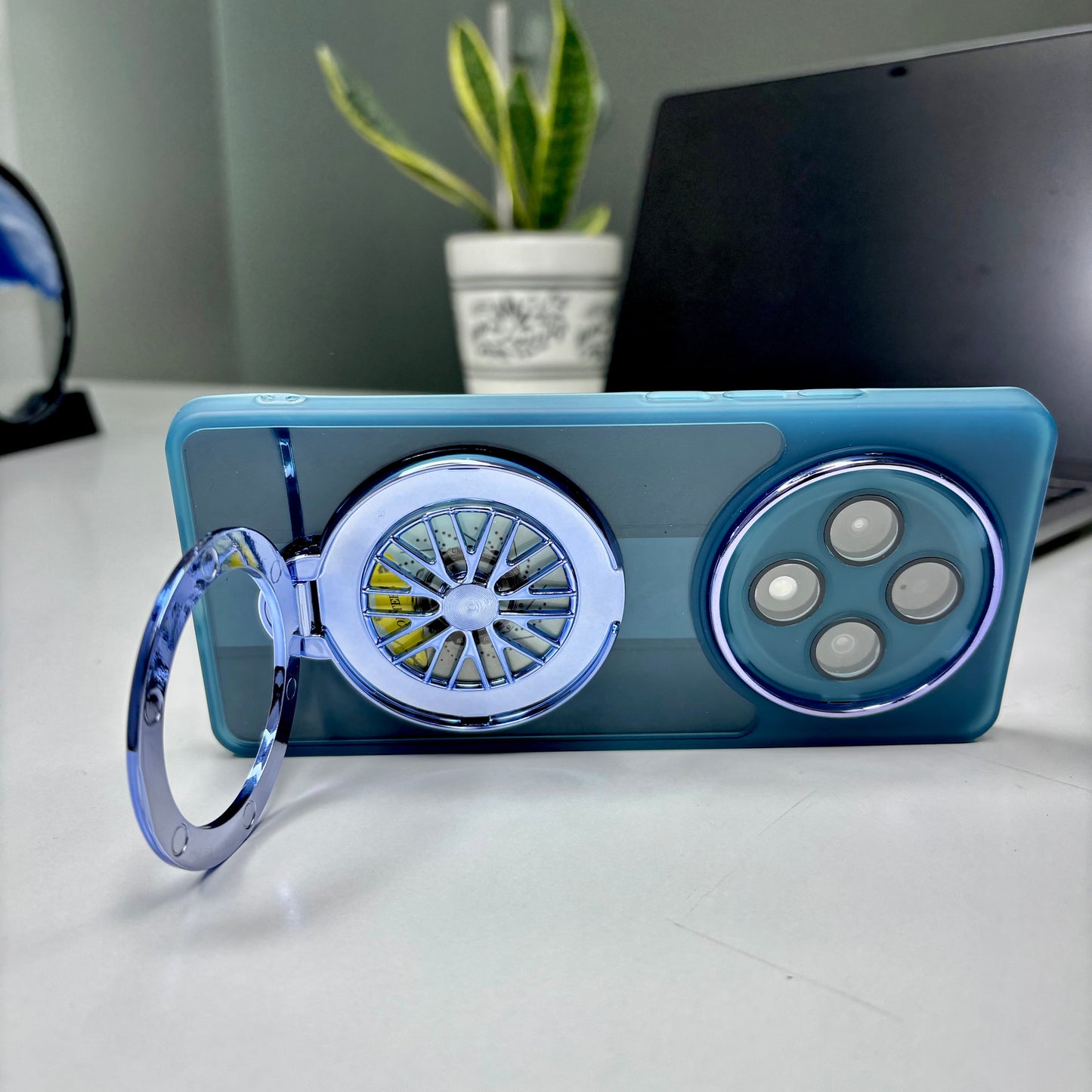 Oppo F27 Pro+ 5G Luxury Metal Camera Ring Protective Stress Buster Wheel 2.0 Back Cover