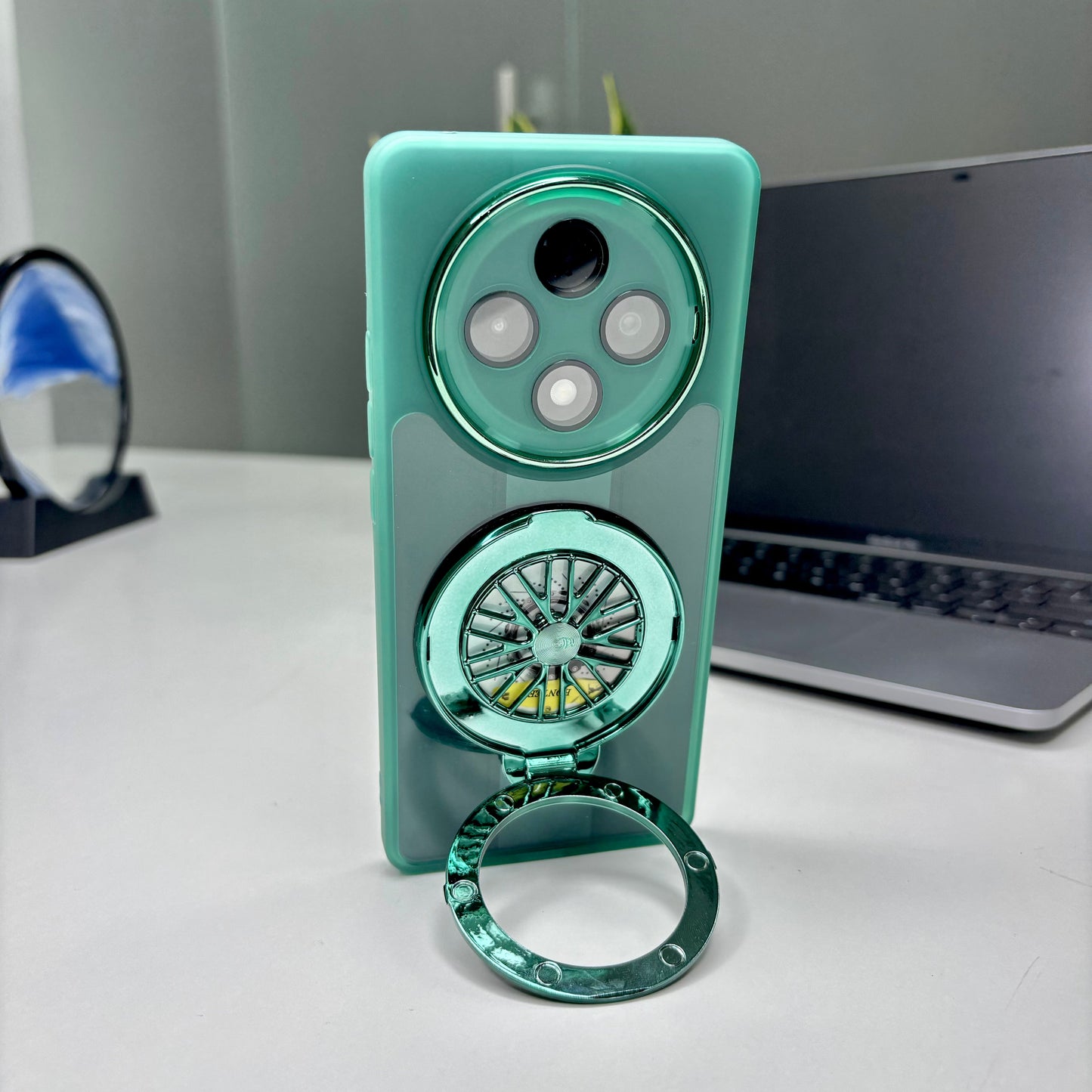 Oppo F27 Pro+ 5G Luxury Metal Camera Ring Protective Stress Buster Wheel 2.0 Back Cover