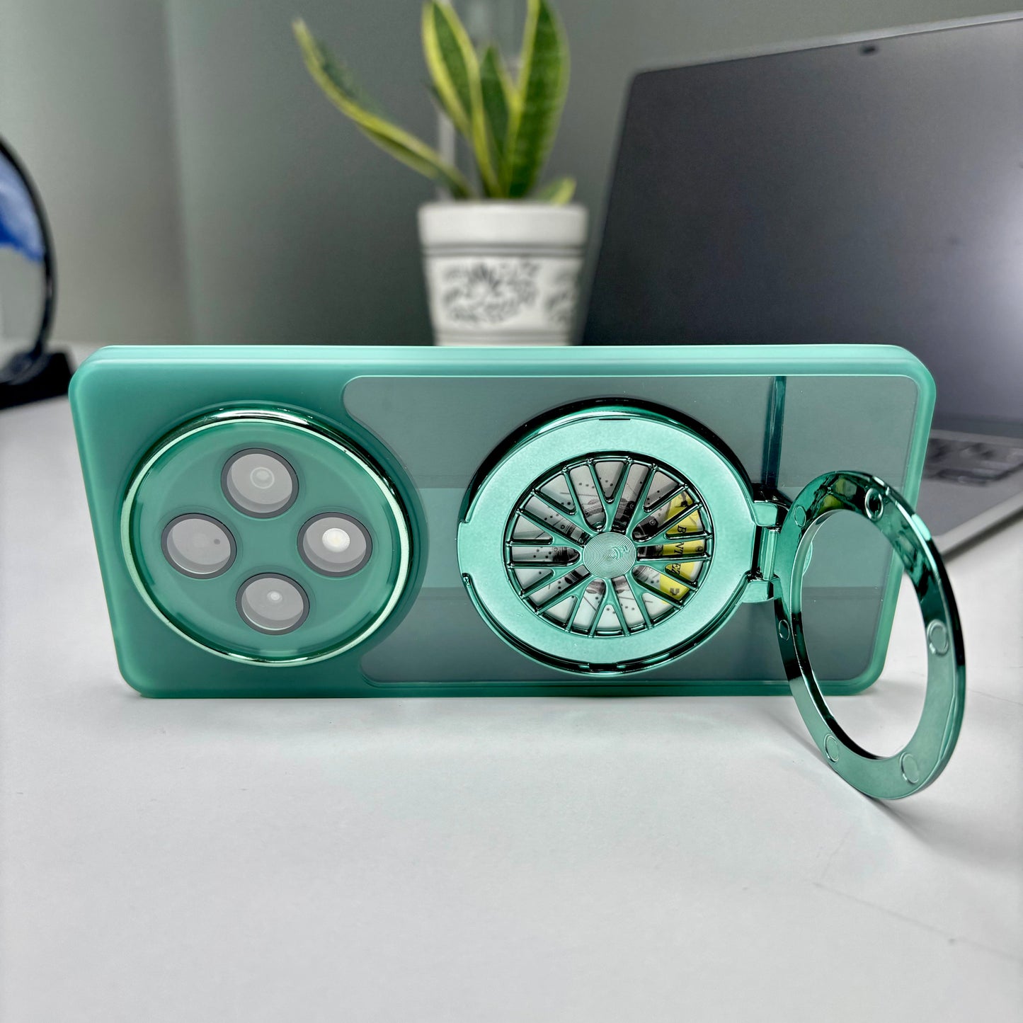 Oppo F27 Pro+ 5G Luxury Metal Camera Ring Protective Stress Buster Wheel 2.0 Back Cover