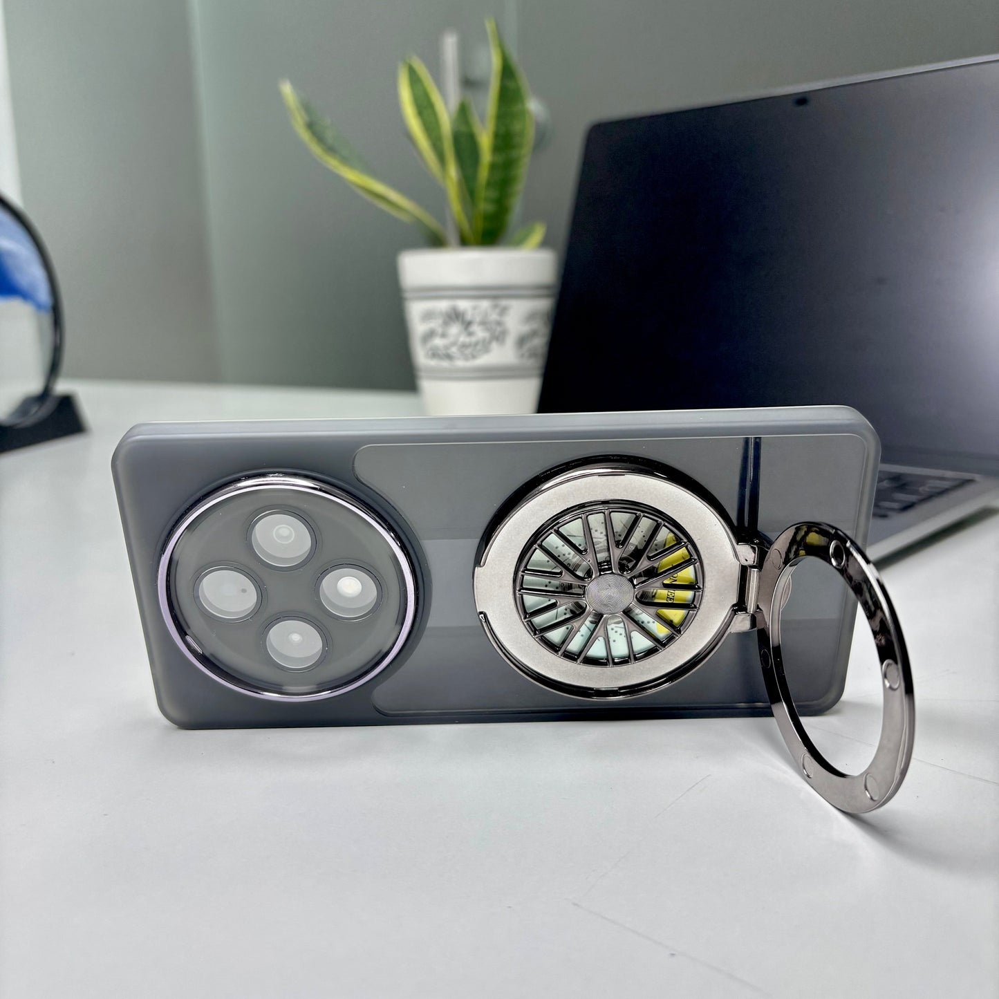 Oppo F27 Pro+ 5G Luxury Metal Camera Ring Protective Stress Buster Wheel 2.0 Back Cover