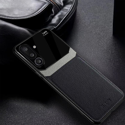 Galaxy M56 5G Black Leather Lens Back Case