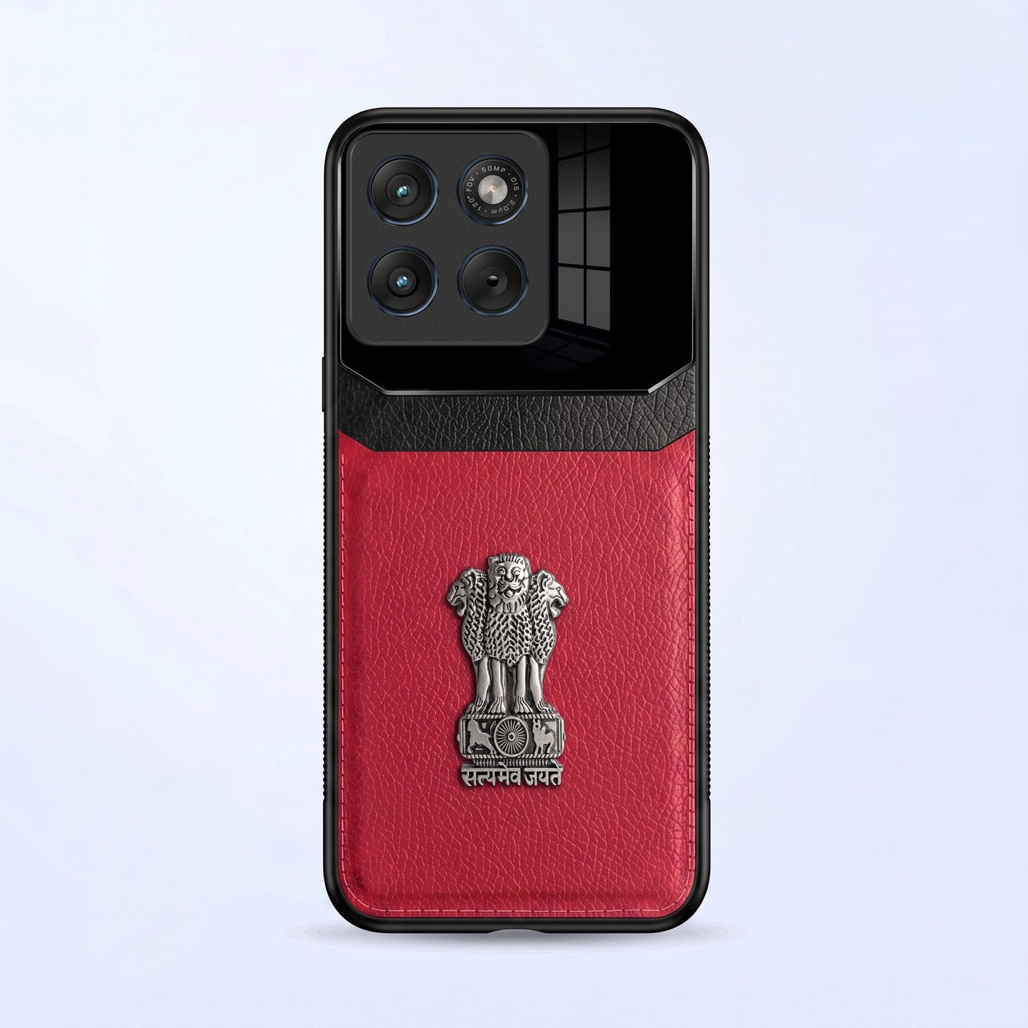 Motorola Edge 70 Fusion 5G Satyamev Jayate 3D Metal Leather Back Case
