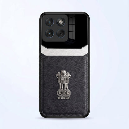 Motorola Edge 70 Fusion 5G Satyamev Jayate 3D Metal Leather Back Case