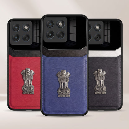 Motorola Edge 70 Fusion 5G Satyamev Jayate 3D Metal Leather Back Case