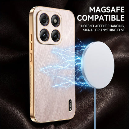 Motorola Edge 70 5G Premium Electroplated Frame Gold Thread Pattern Soft Case