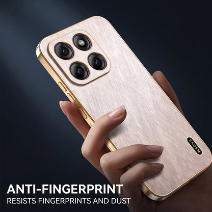 Motorola Edge 60 Pro 5G Premium Electroplated Frame Gold Thread Pattern Soft Case