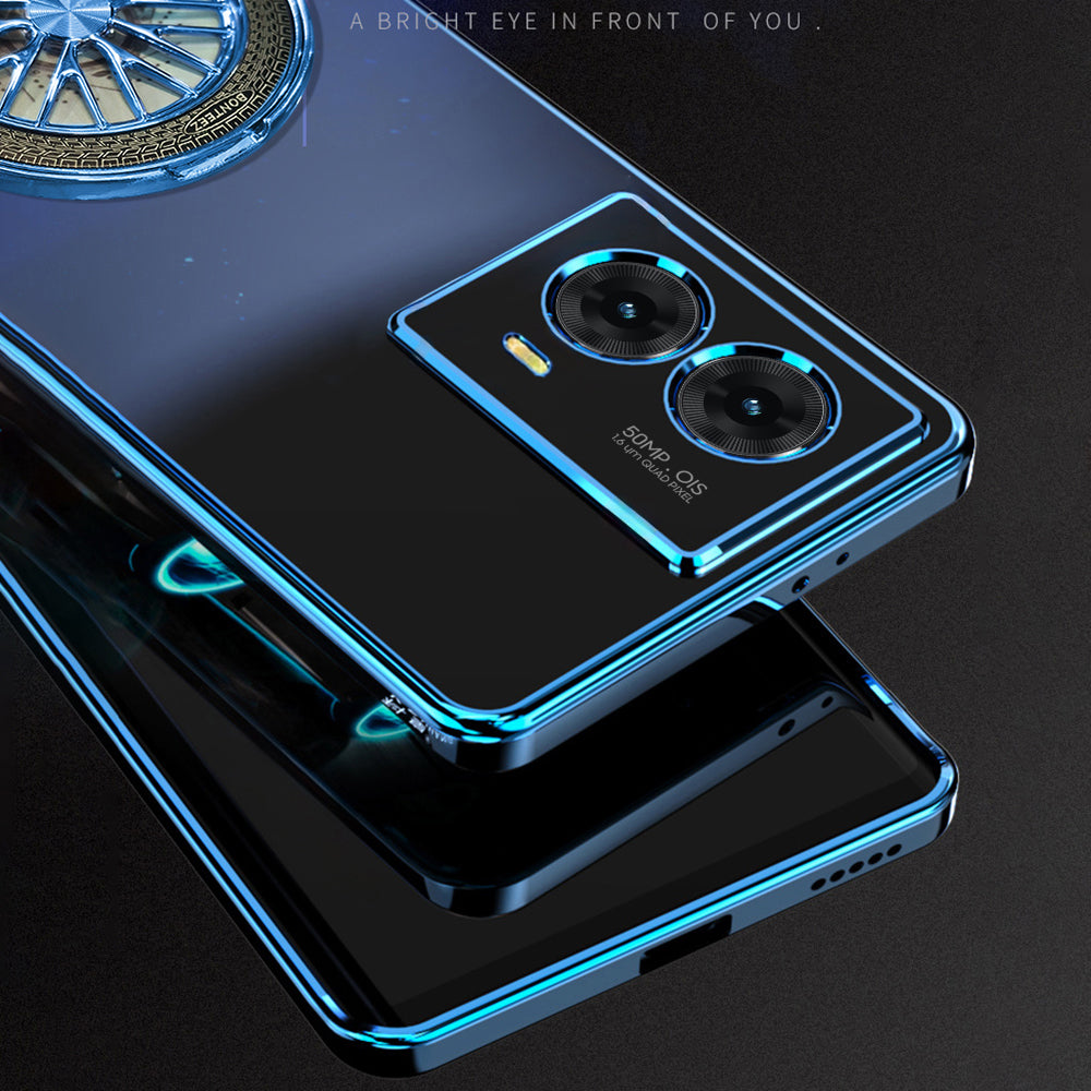 Smartphone with reflective surface on a dark background