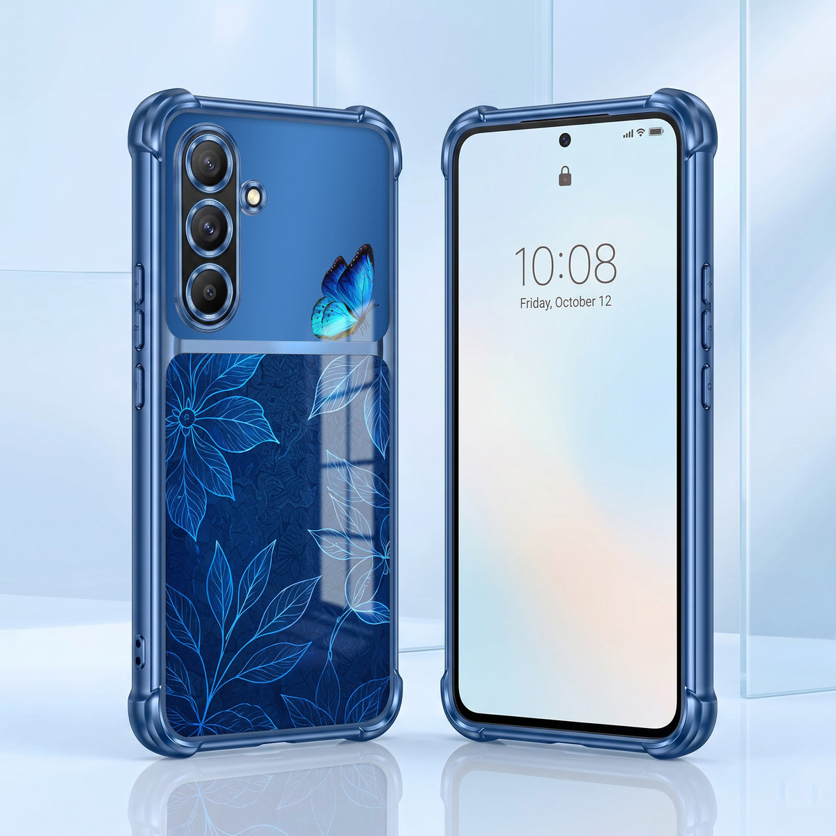 Samsung Galaxy A36 5G Azure Butterfly Dual-Tone Transparent Airbags Case