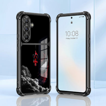 Samsung Galaxy A56 5G Crimson Spider Web Dual-Tone Transparent Airbags Case