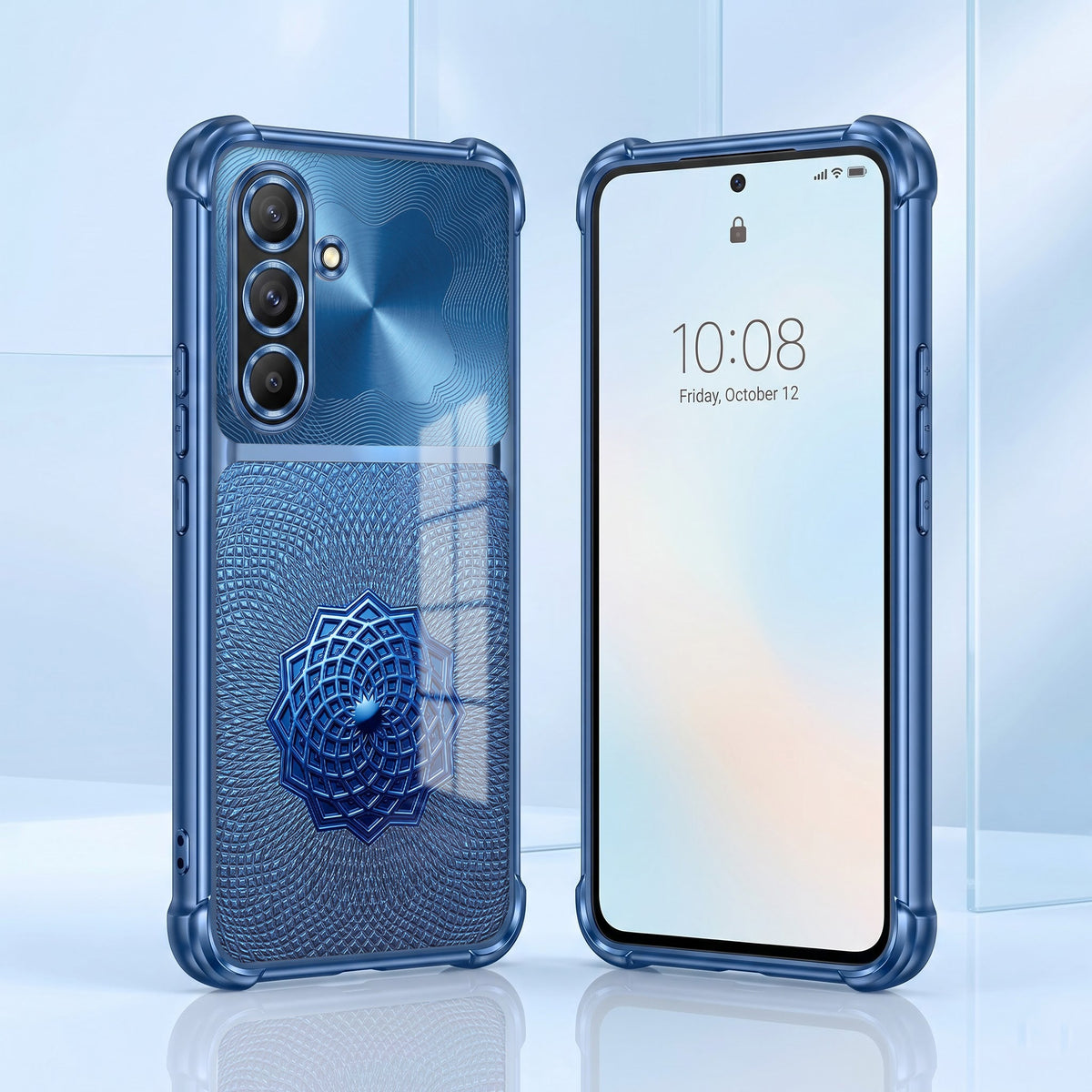 Samsung Galaxy A36 5G Blue Rose Luxe Dual-Tone Transparent Airbags Case