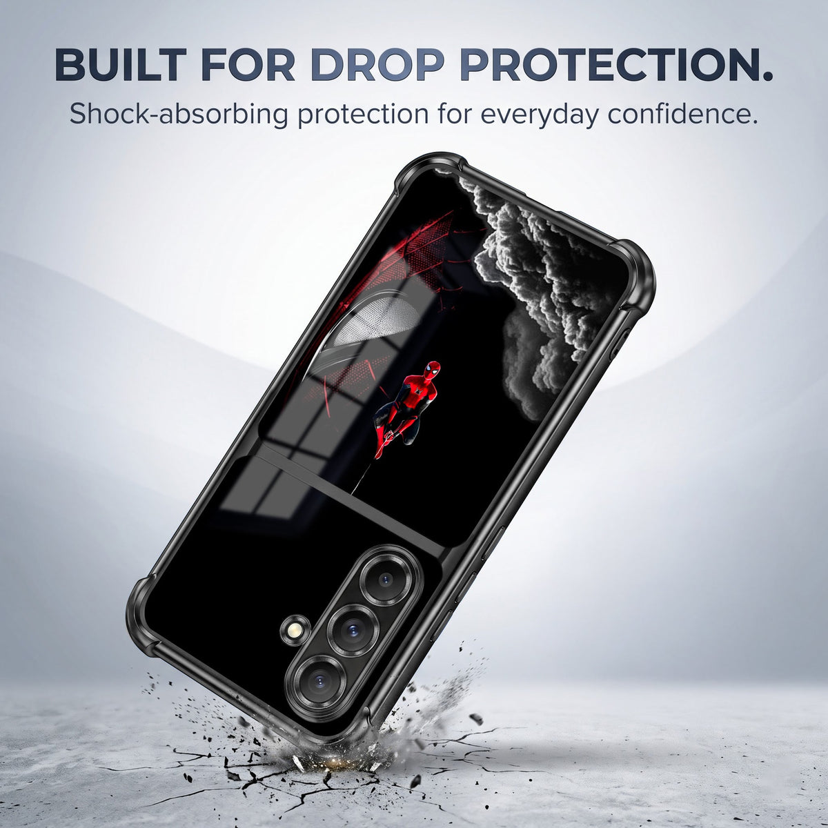 Samsung Galaxy A56 5G Crimson Spider Web Dual-Tone Transparent Airbags Case