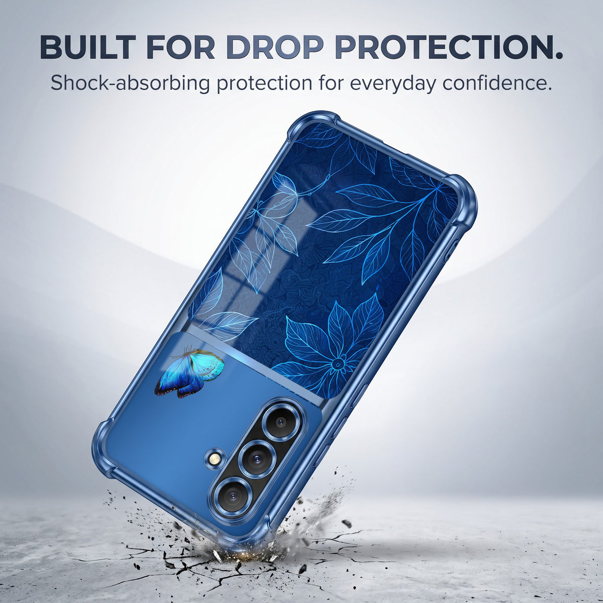Samsung Galaxy A36 5G Azure Butterfly Dual-Tone Transparent Airbags Case