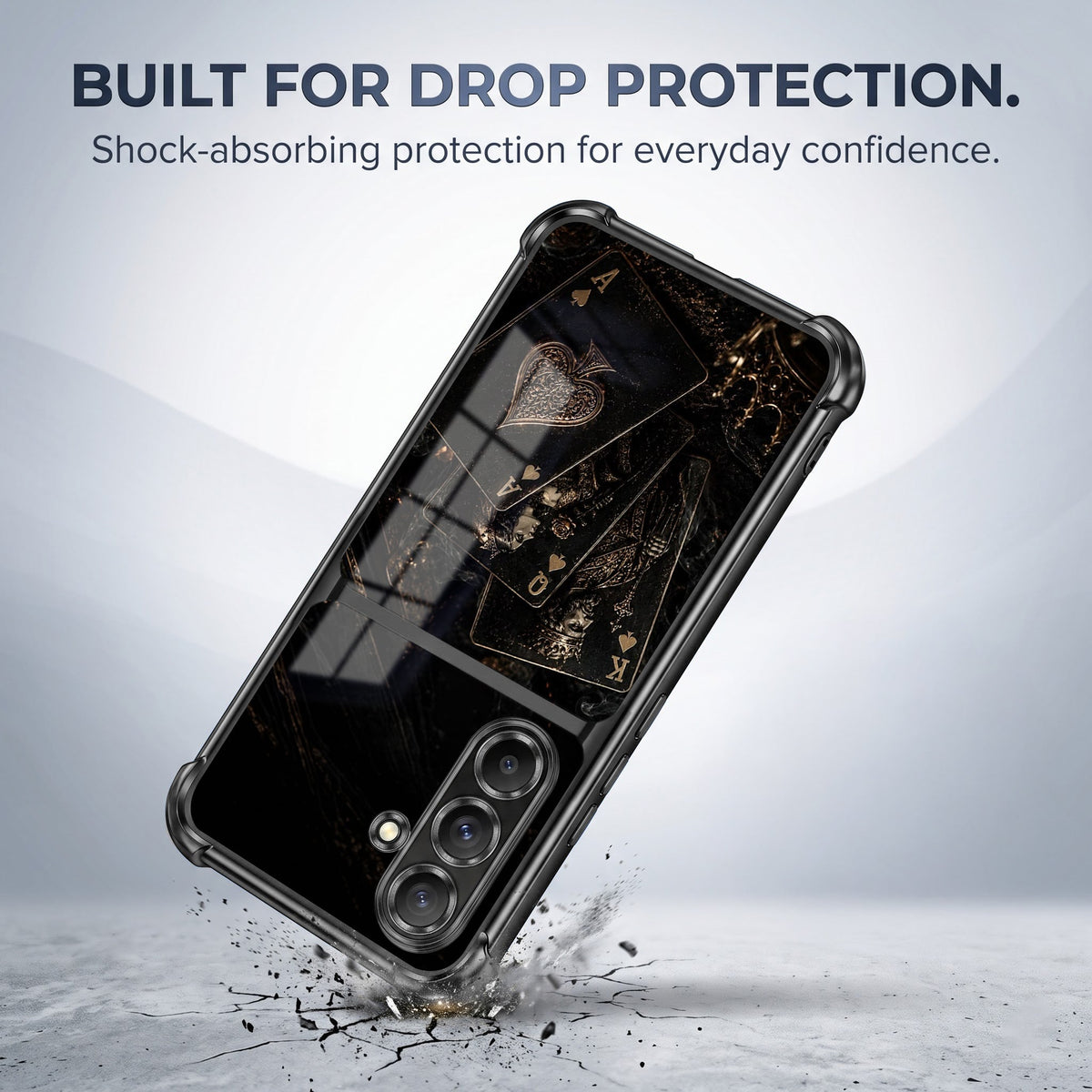 Samsung Galaxy A56 5G Gold Poker Cards Dual-Tone Transparent Airbags Case