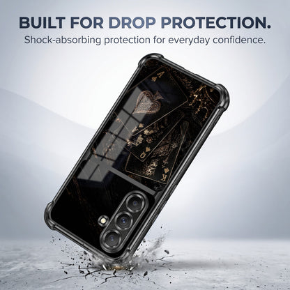 Samsung Galaxy A56 5G Gold Poker Cards Dual-Tone Transparent Airbags Case
