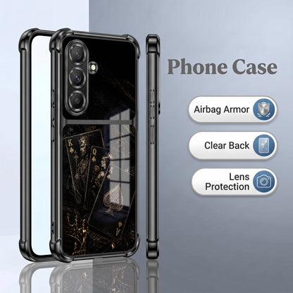 Samsung Galaxy A56 5G Gold Poker Cards Dual-Tone Transparent Airbags Case