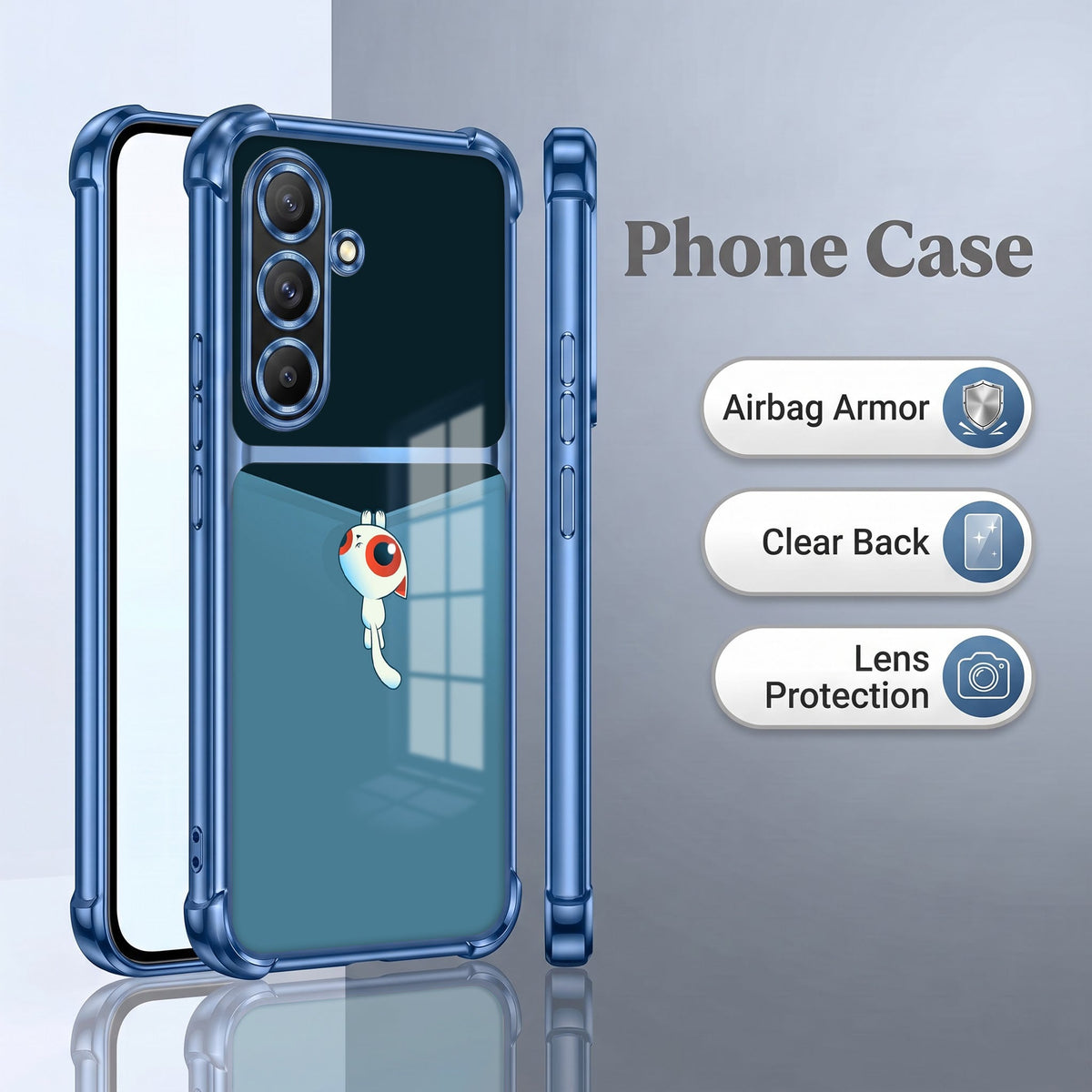 Samsung Galaxy A56 5G Cute Cyclops Monster Dual-Tone Transparent Airbags Case