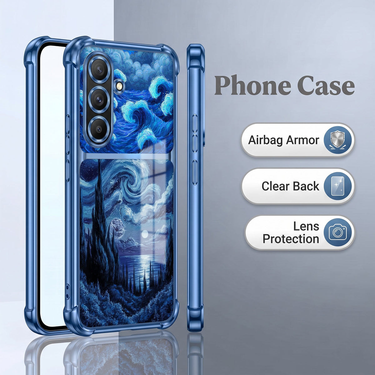 Samsung Galaxy A36 5G Midnight Ocean Dual-Tone Transparent Airbags Case