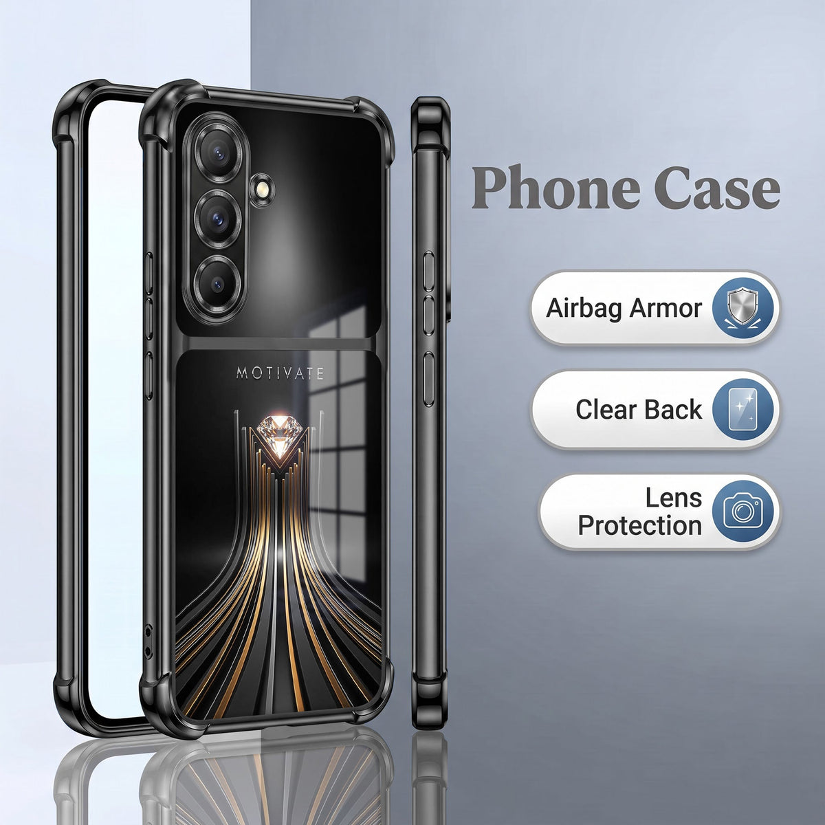 Samsung Galaxy A56 5G Golden Path Motivation Dual-Tone Transparent Airbags Case