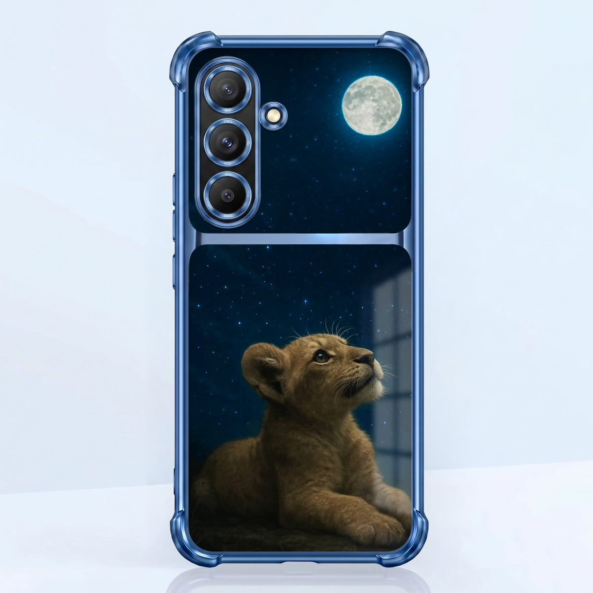 Samsung Galaxy A56 5G Moonlit Baby Lion Dual-Tone Transparent Airbags Case
