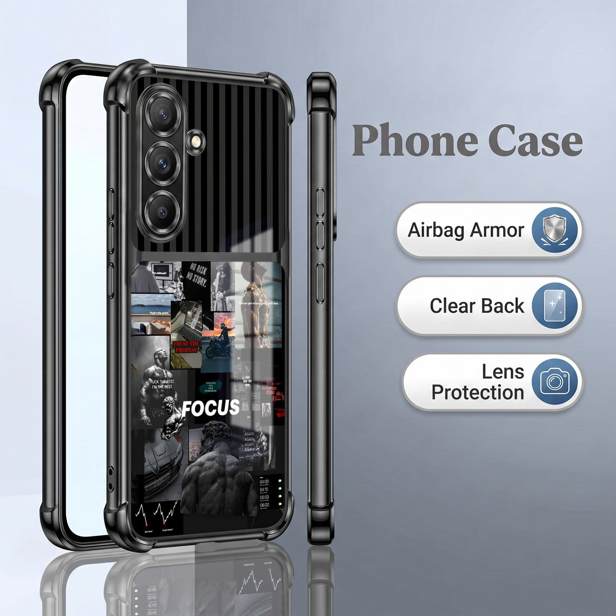 Samsung Galaxy A36 5G Focus Mode Dual-Tone Transparent Airbags Case